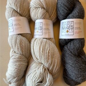 Bare Naked Wools Yarn Bundle in Cream and Gray